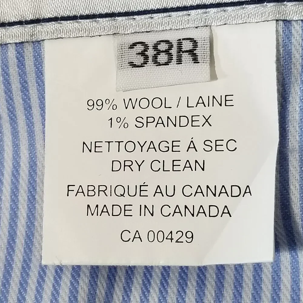 Peter Millar Pants‎ Mens 38 Gray Wool Blend Dress Slacks Flat Front Made Canada